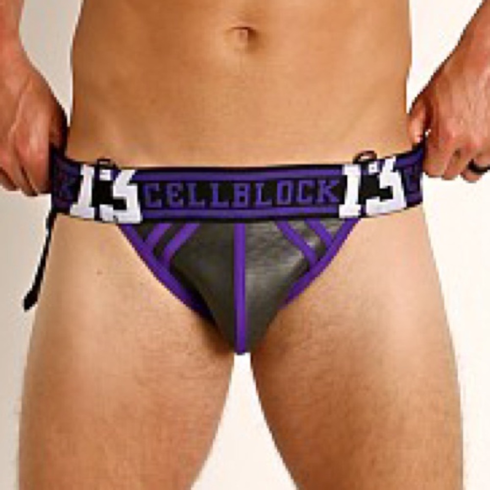 NWT Hard to Find! CellBlock 13 Sniper Purple Jock with Side Pocket Sz XL